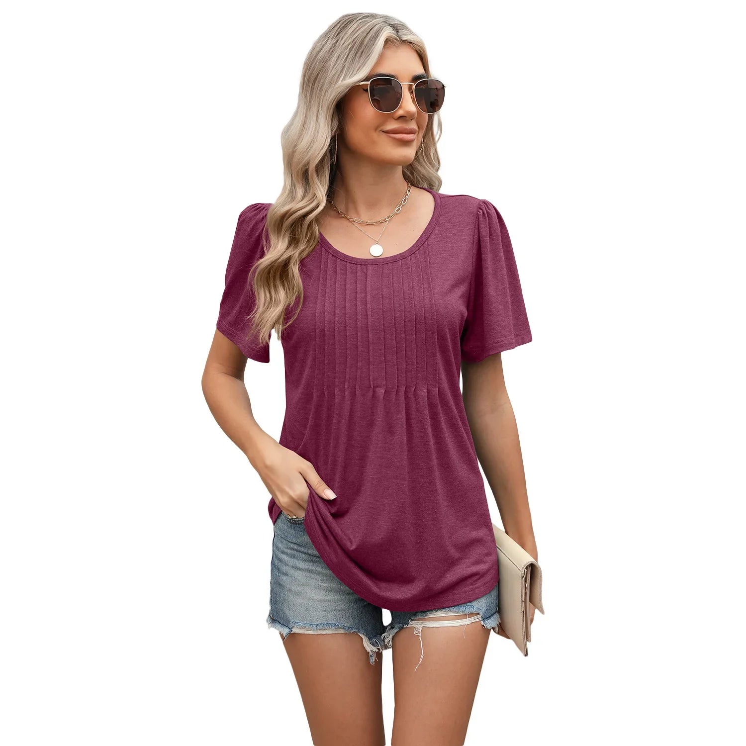 Briony | Women's Casual Pleated Tunic Top