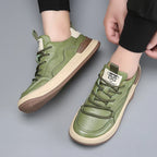 Cade - Men's Casual Green Sneakers with Contrast Sole