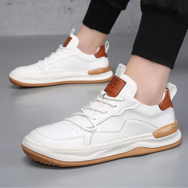 Cade - Men's Casual Green Sneakers with Contrast Sole