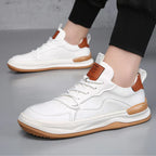 Cade - Men's Casual Green Sneakers with Contrast Sole