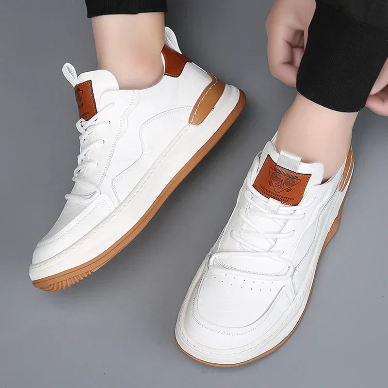 Cade - Men's Casual Green Sneakers with Contrast Sole