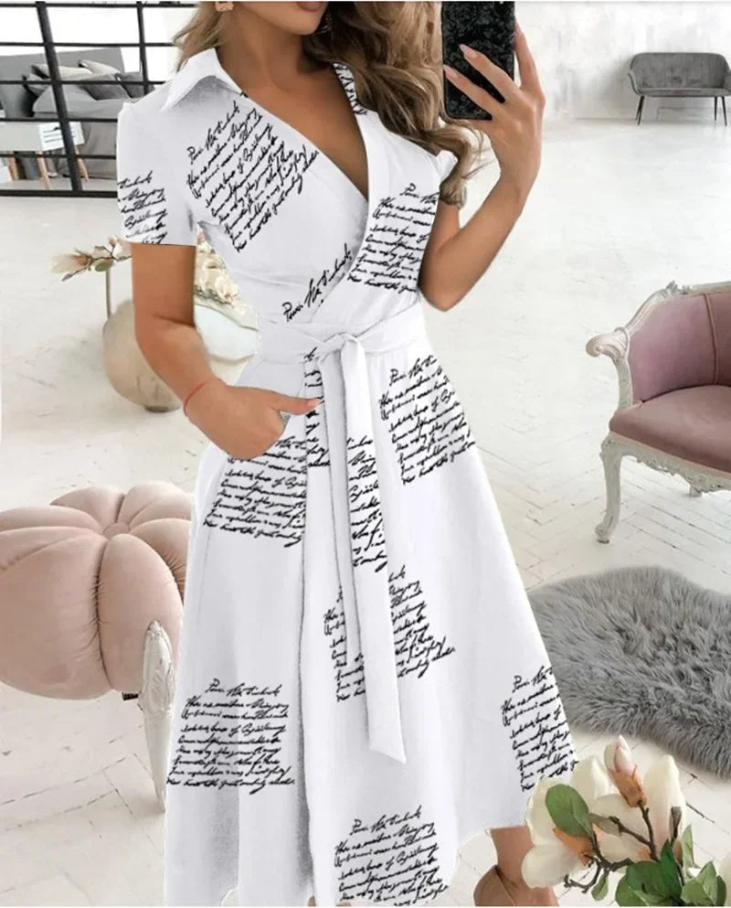 Calla | Women's Flowy Midi Dress with Tie Waist