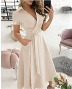 Calla | Women's Flowy Midi Dress with Tie Waist