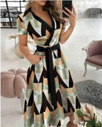 Calla | Women's Flowy Midi Dress with Tie Waist