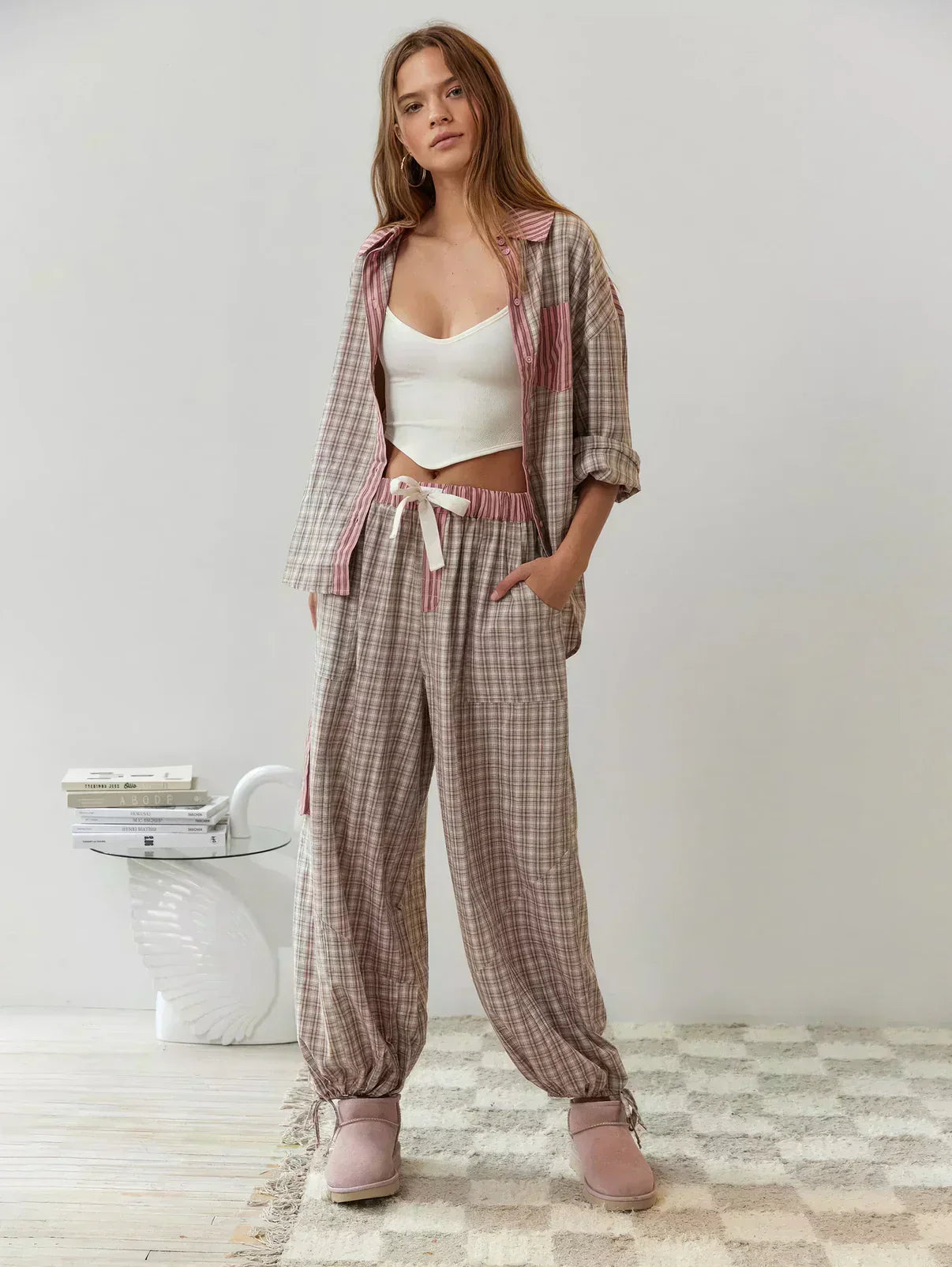 Callista - Women's Cozy Plaid Pajama Set