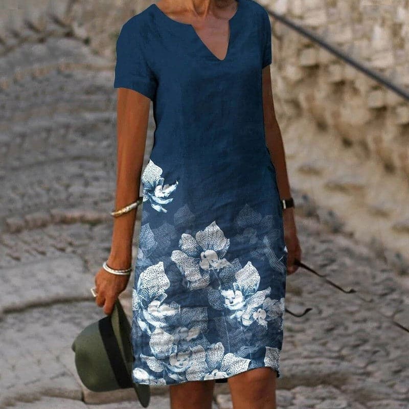 Callista | Women's Floral Midi Dress in Soft Cotton
