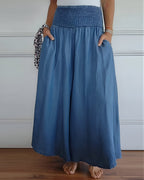 Callista | Women's Flowy Smocked Waist Maxi Skirt
