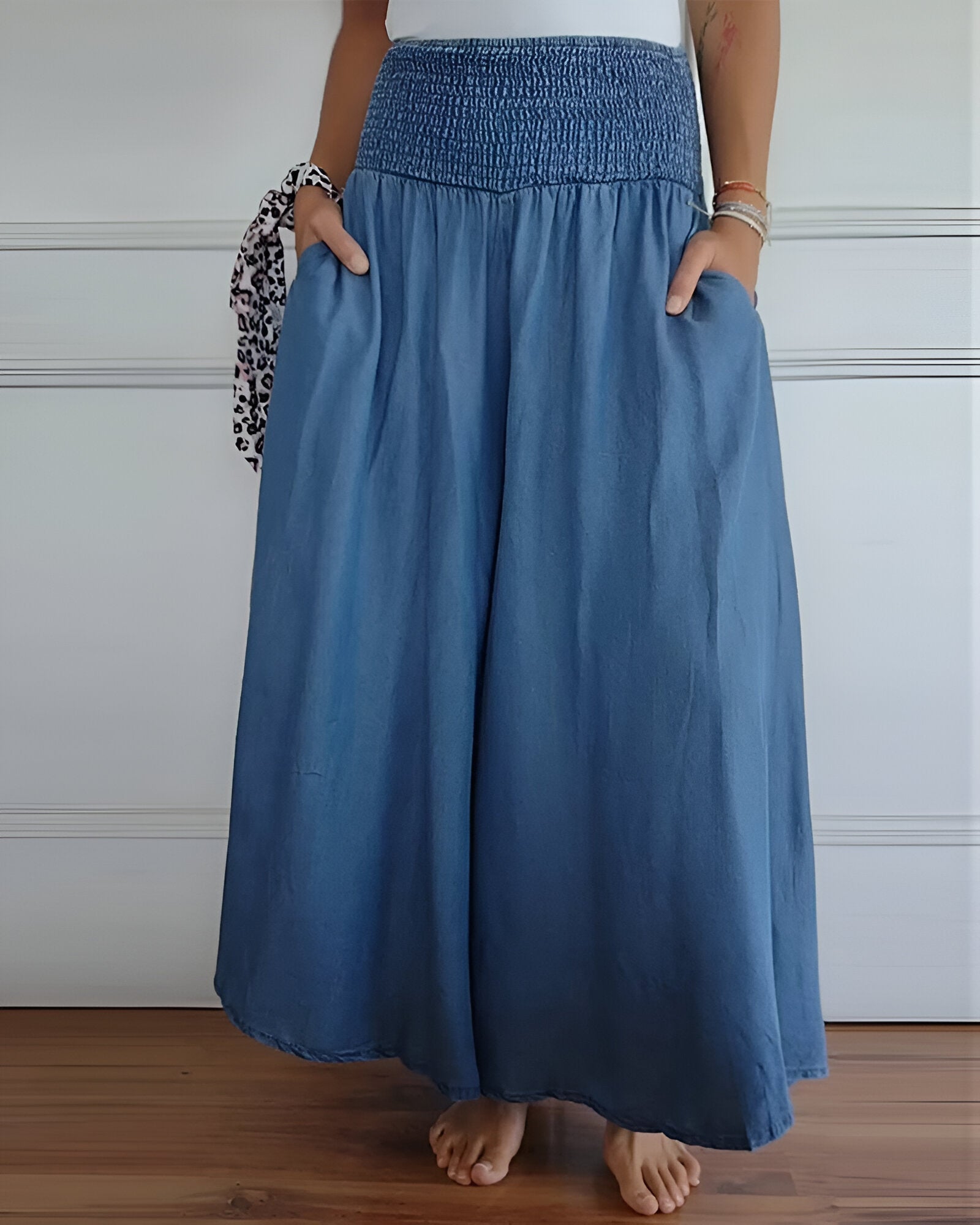 Callista | Women's Flowy Smocked Waist Maxi Skirt