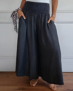 Callista | Women's Flowy Smocked Waist Maxi Skirt