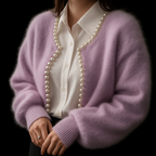 Callista - Women's Pearl Trim Cardigan Sweater