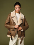 Callista - Women's Stylish Faux Shearling Fleece Jacket