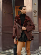 Callista - Women's Stylish Faux Shearling Fleece Jacket