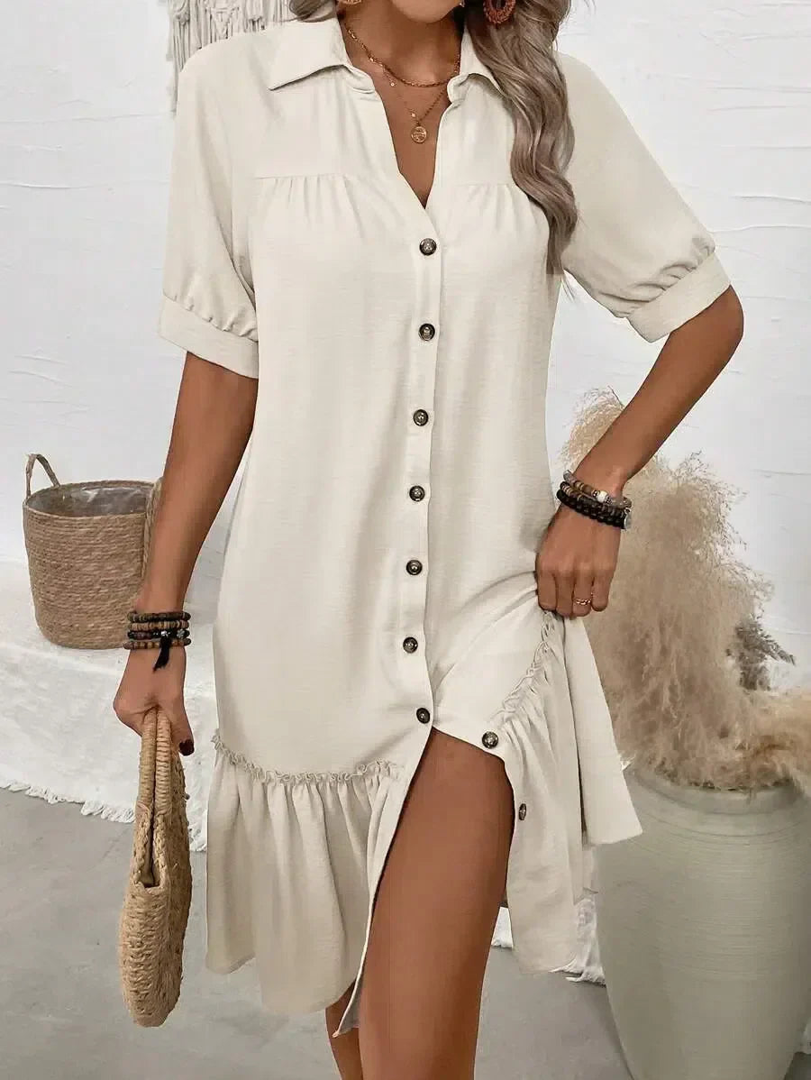 Callum | Women's Casual Button-Front Mini Dress