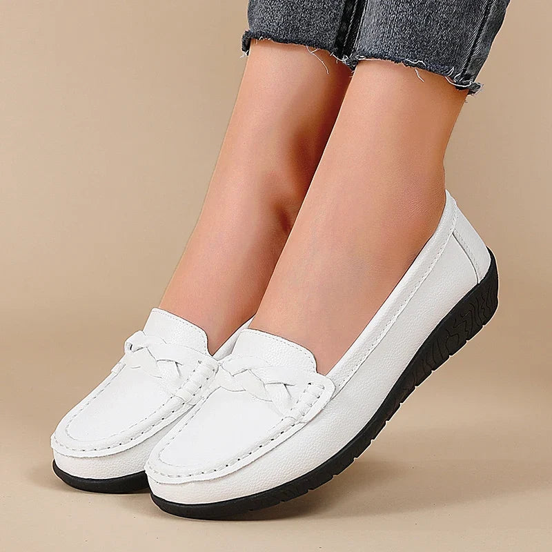 Clea | Women's Classic Leather Moccasin Mary Janes