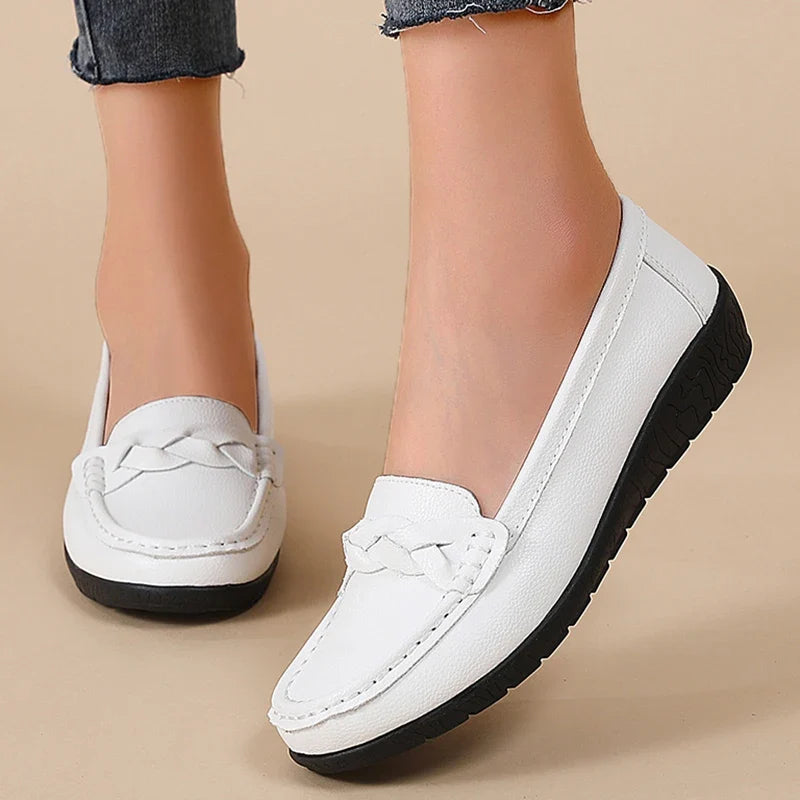 Clea | Women's Classic Leather Moccasin Mary Janes