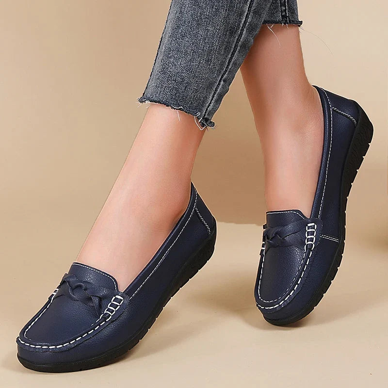 Clea | Women's Classic Leather Moccasin Mary Janes