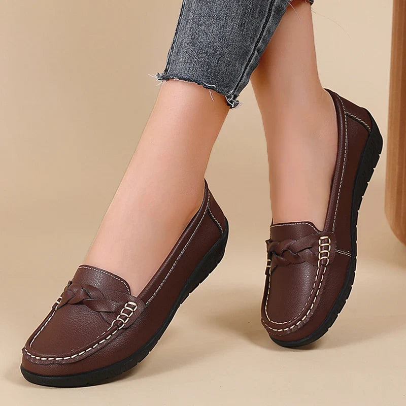 Clea | Women's Classic Leather Moccasin Mary Janes