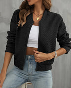 Cleo - Women's Quilted Bomber Jacket