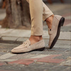 Cormac - Men's Classic Faux Suede Loafers with Buckle Detail