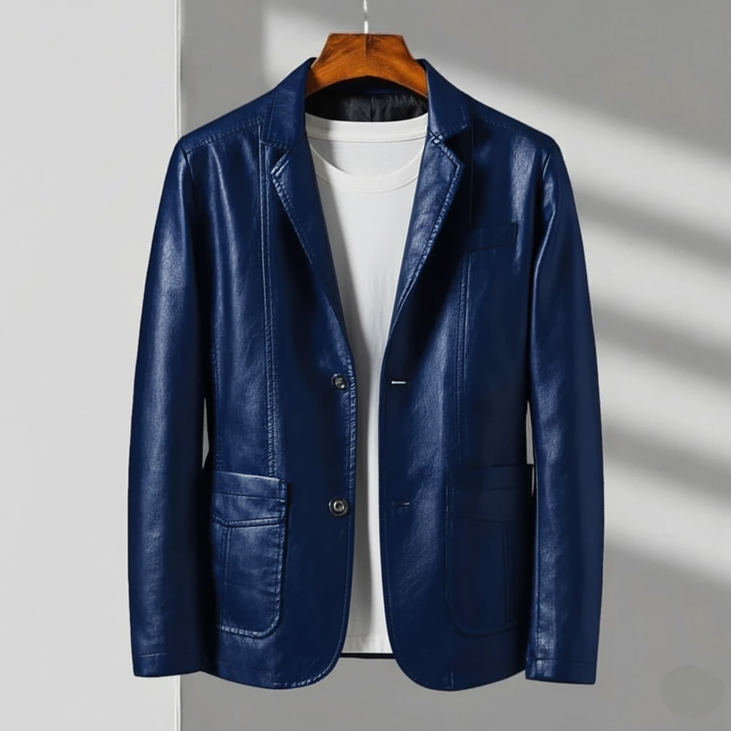 Damon - Men's Faux Leather Blazer Jacket