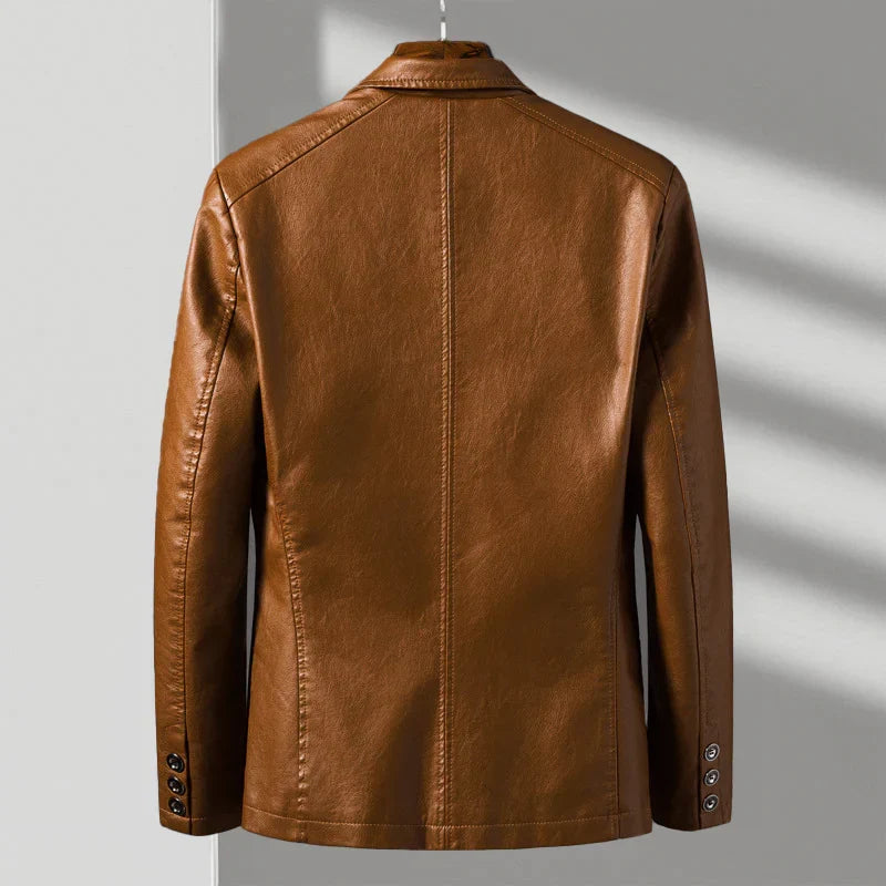 Damon - Men's Faux Leather Blazer Jacket