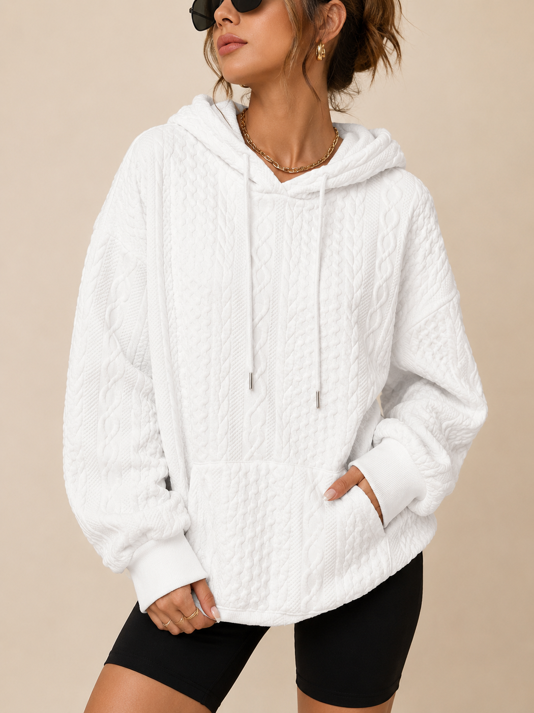 Tamsin | Women's Cozy Cable Knit Hoodie