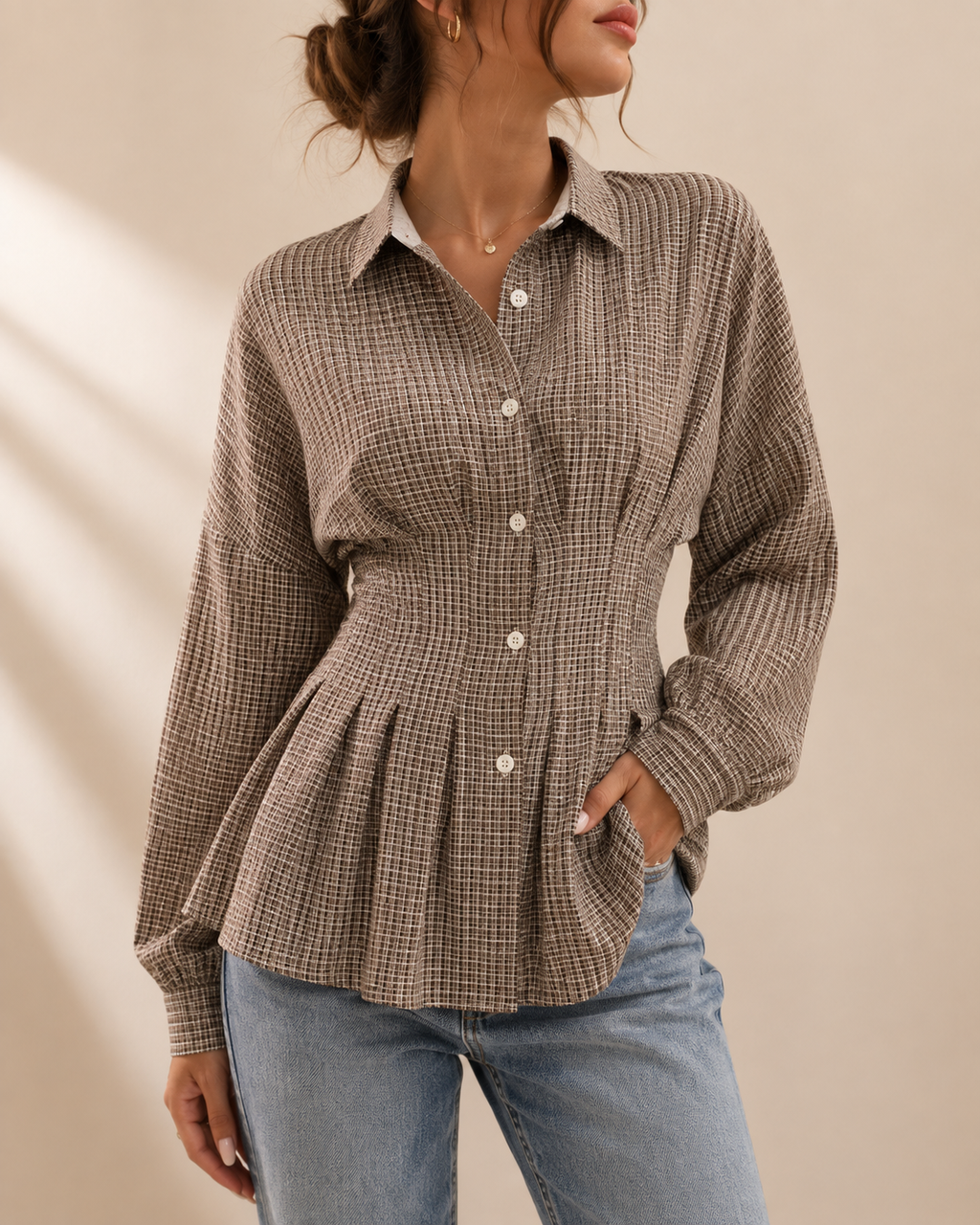 Odette | Women's Autumn Checkered Blouse