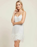 Eden | Women's Fringed Feather Cocktail Dress