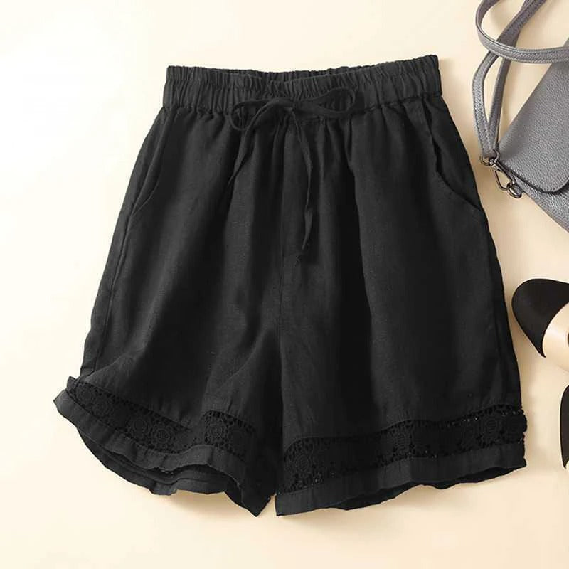 Elara | Women's Casual Lace Trim Shorts