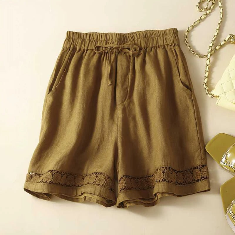 Elara | Women's Casual Lace Trim Shorts