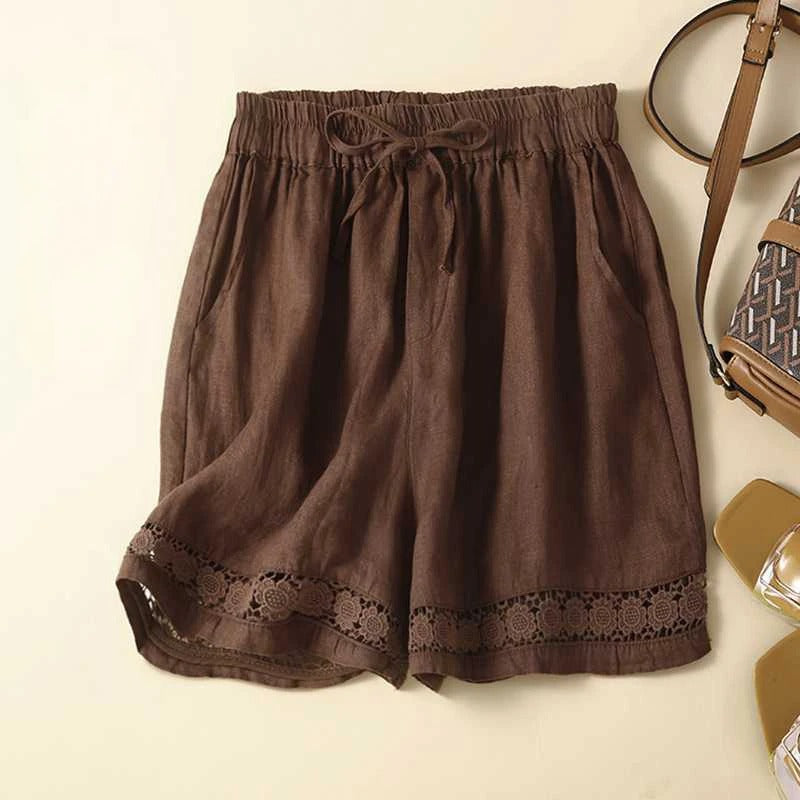 Elara | Women's Casual Lace Trim Shorts