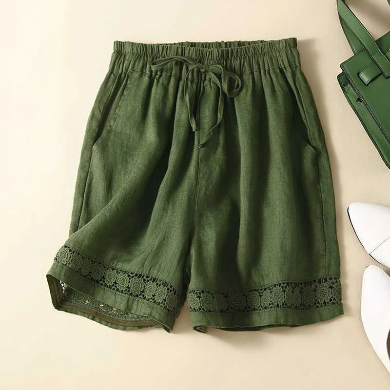 Elara | Women's Casual Lace Trim Shorts