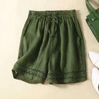Elara | Women's Casual Lace Trim Shorts