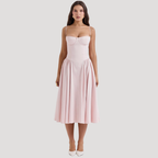 Elara | Women's Elegant Pleated Midi Cocktail Dress