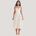 Elara | Women's Elegant Pleated Midi Cocktail Dress