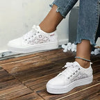 Elara | Women's Lace Detail Platform Sneakers
