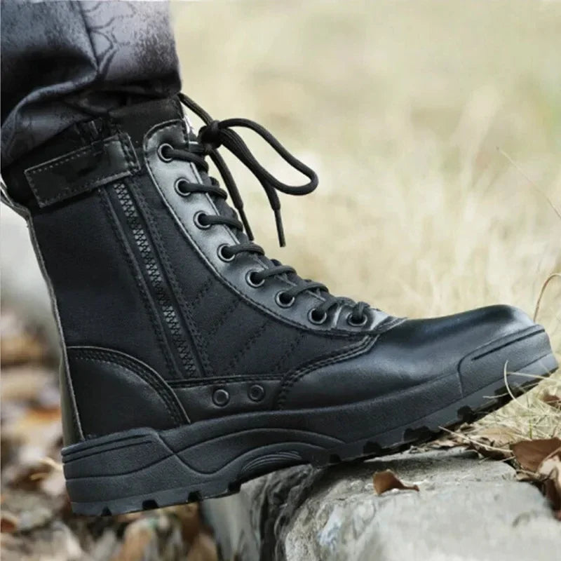 Elias - Men's Rugged Work Boots with Lace-Up Design