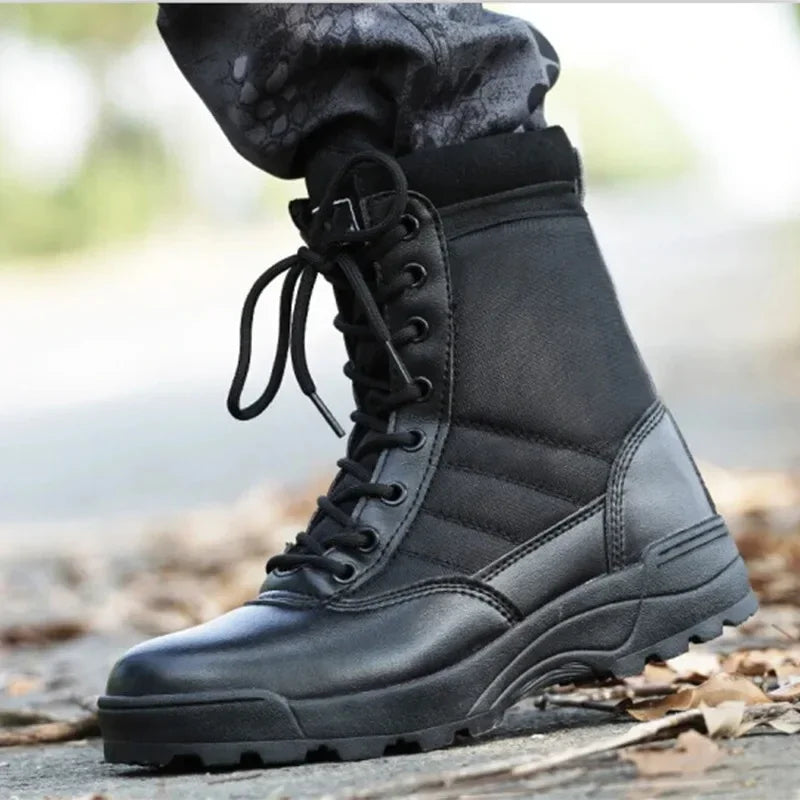 Elias - Men's Rugged Work Boots with Lace-Up Design