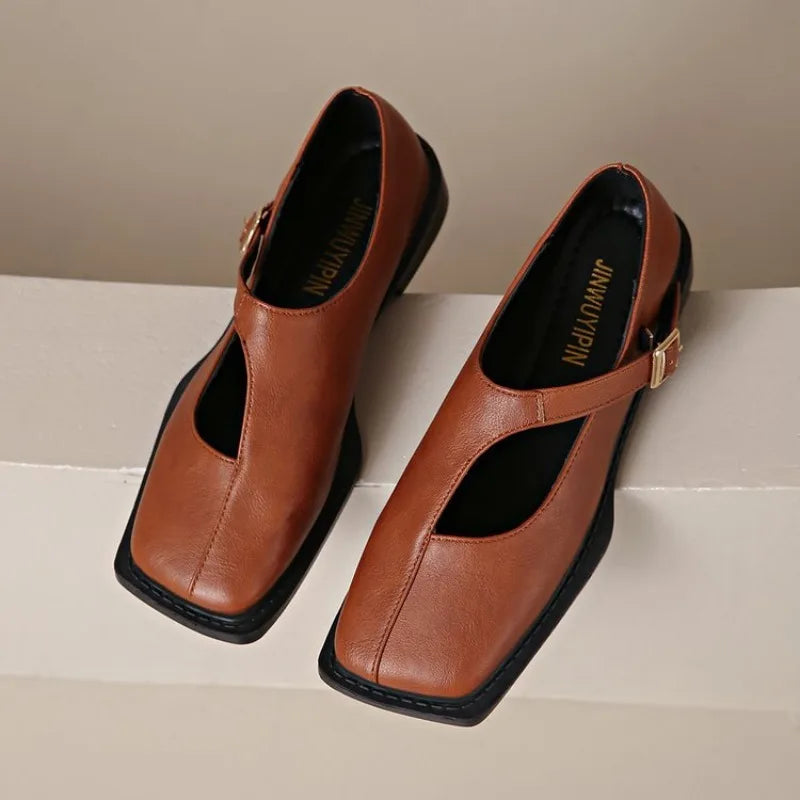 Elin | Women's Classic Square-Toe Mary Janes with Buckle Strap