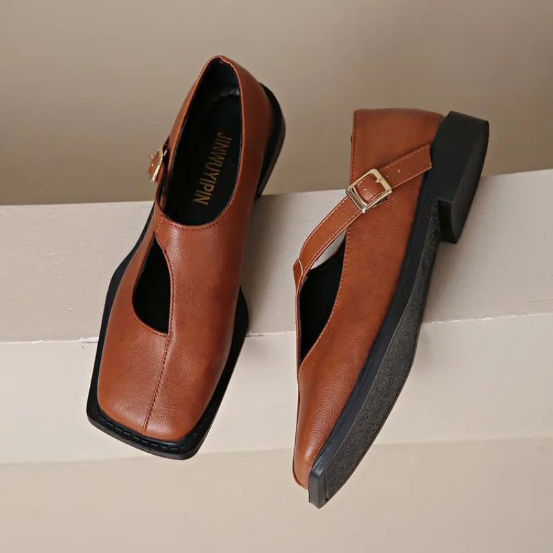 Elin | Women's Classic Square-Toe Mary Janes with Buckle Strap