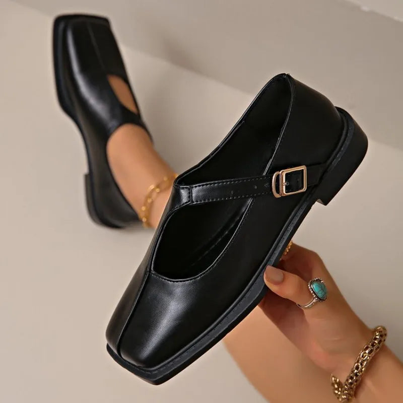 Elin | Women's Classic Square-Toe Mary Janes with Buckle Strap