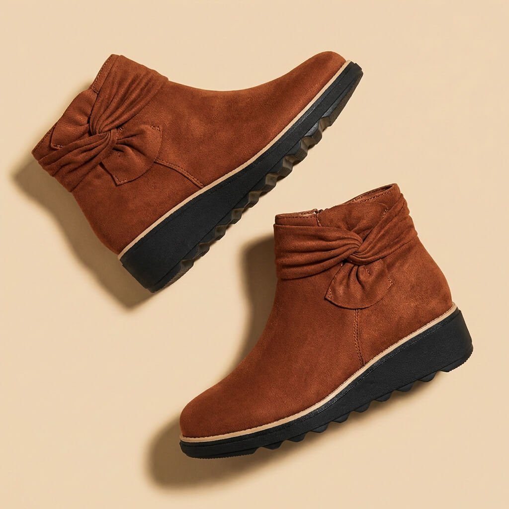 Elodie - Women's Chic Ankle Boots with Bow Detail