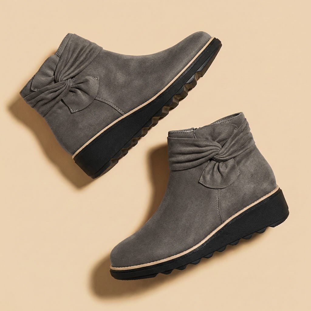 Elodie - Women's Chic Ankle Boots with Bow Detail