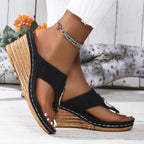 Elodie | Women's Chic Slip On Sandals with Cork Wedge