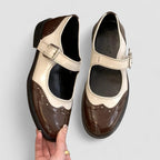 Elowen - Women's Classic Two-Tone Mary Janes with Buckle Strap