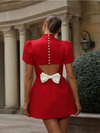 Elowen | Women's Elegant Mini Dress with Cut-Out Back