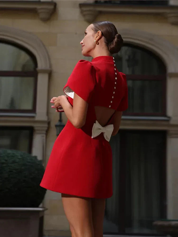 Elowen | Women's Elegant Mini Dress with Cut-Out Back