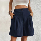 Elowen | Women's Pleated Shorts with Pockets