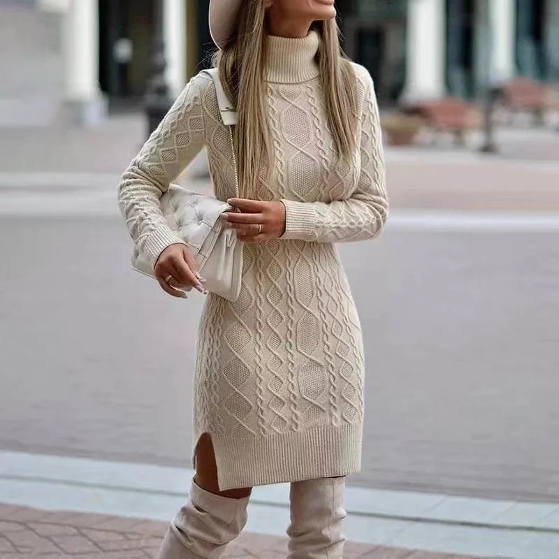 Esme | Women's Chic Cable Knit Sweater Dress