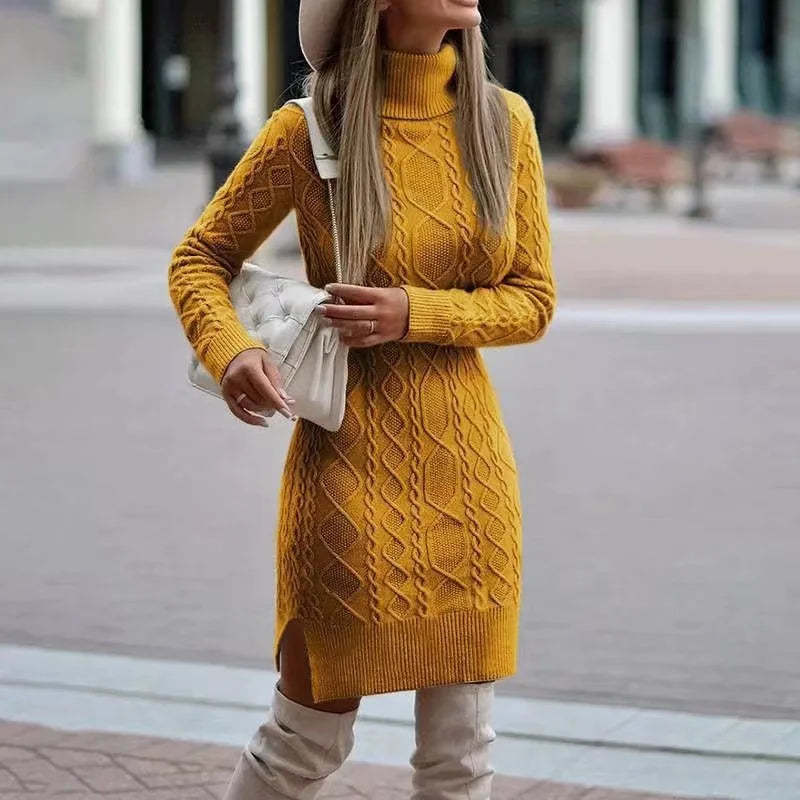 Esme | Women's Chic Cable Knit Sweater Dress